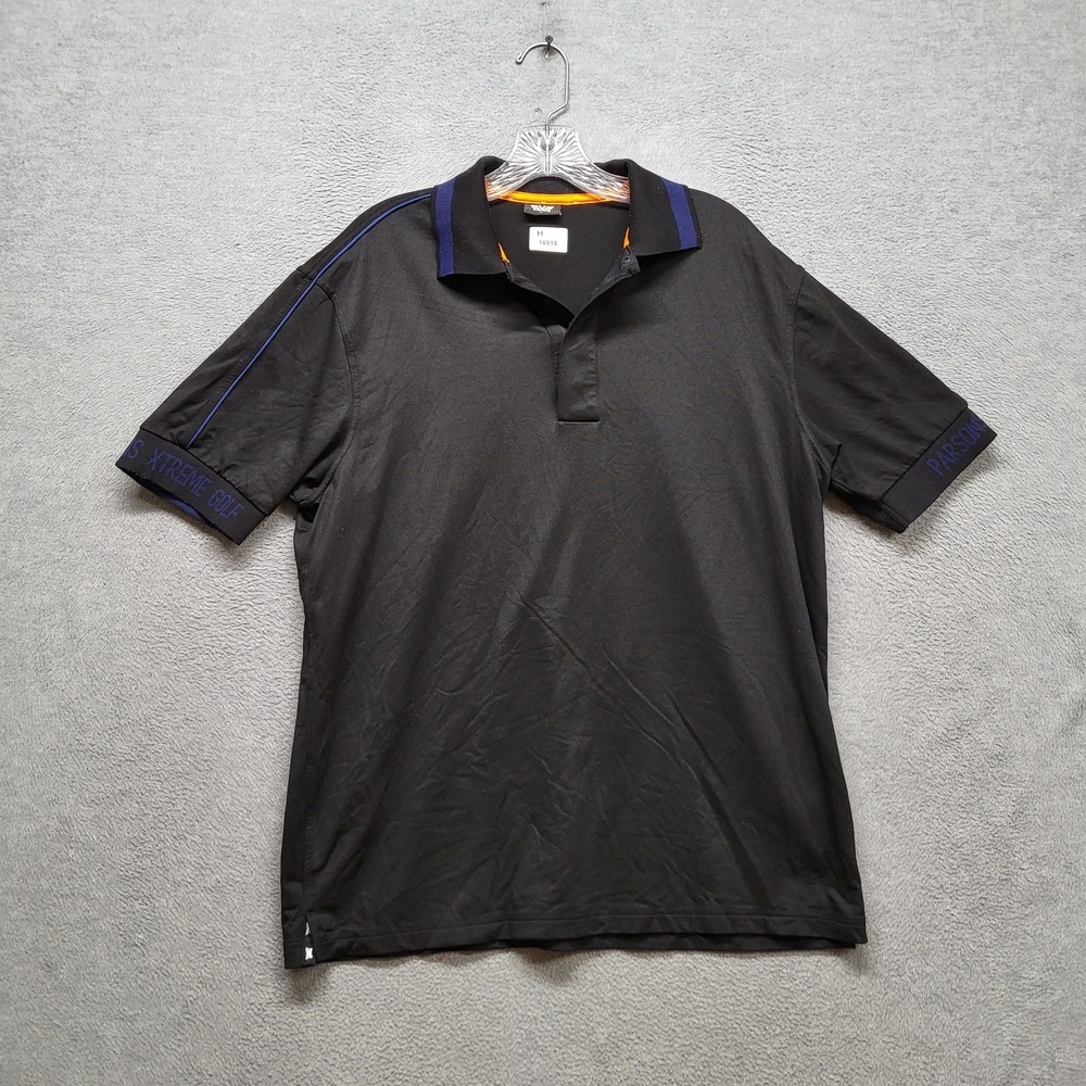 PXG Parsons Xtreme Golf Men Polo M Black Activewear Logo Short Sleeve
